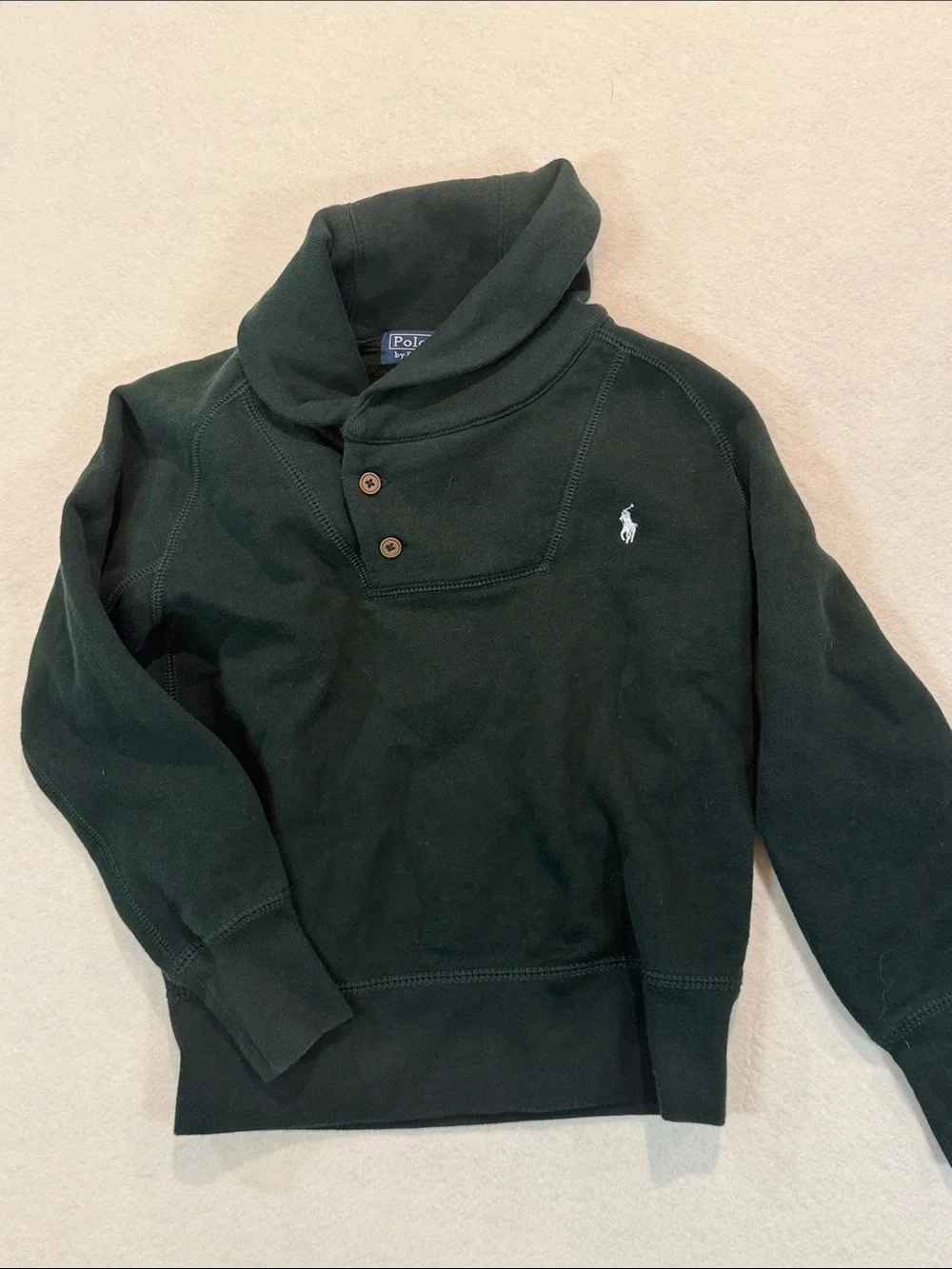 Lot of Ralph Lauren Green Cowl Neck Sweatshirt + Dress Shirt Tie Sz6 WW